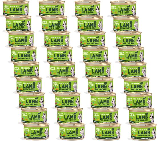 Edgard&Cooper Adult Chunks 85 g - Kattenvoer - 36 x Lam&Kip