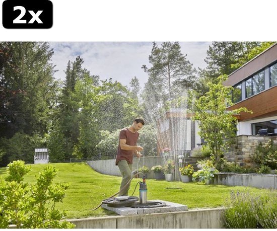 2x GARDENA Dompeldrukopvoerpomp 6000/5 inox Auto met automatische