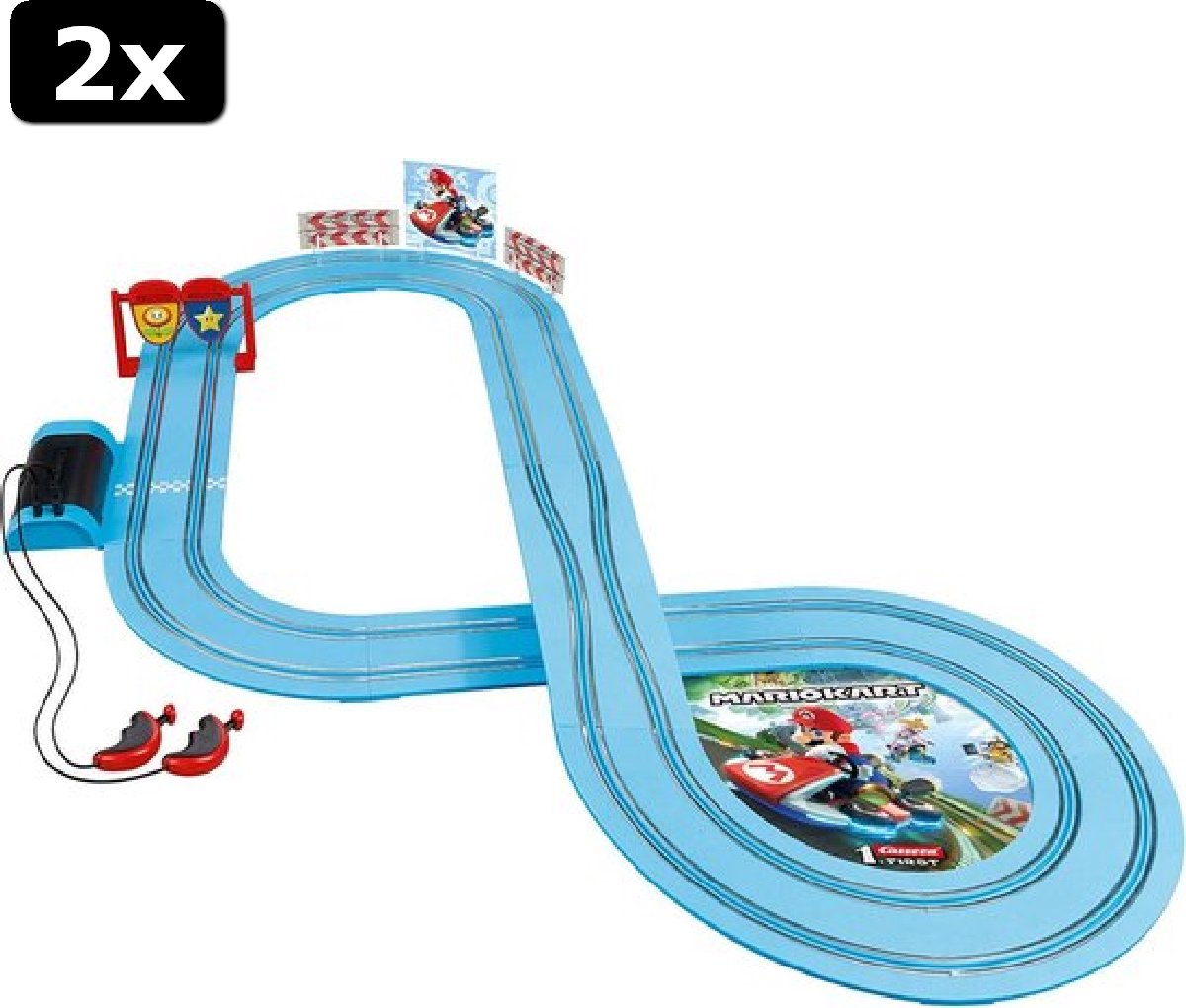 Pista de carreras mario kart con dos coches