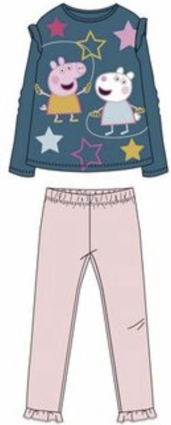 Peppa Pig Pyjama Blauw/roze Katoen Maat 110