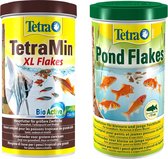 Tetra -Tetramin Vlokken Visvoer 1L + Pond Flakes 1L - Combideal