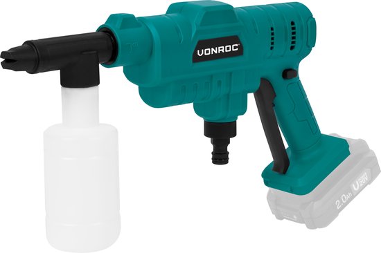 VONROC Accu drukreiniger 20V - 24bar - 198 l/h - Incl. 5m aanzuigslang, reinigingsmiddelenfles en regelbare spuitmond - Zonder accu & lader van VONROC — afbeelding 4