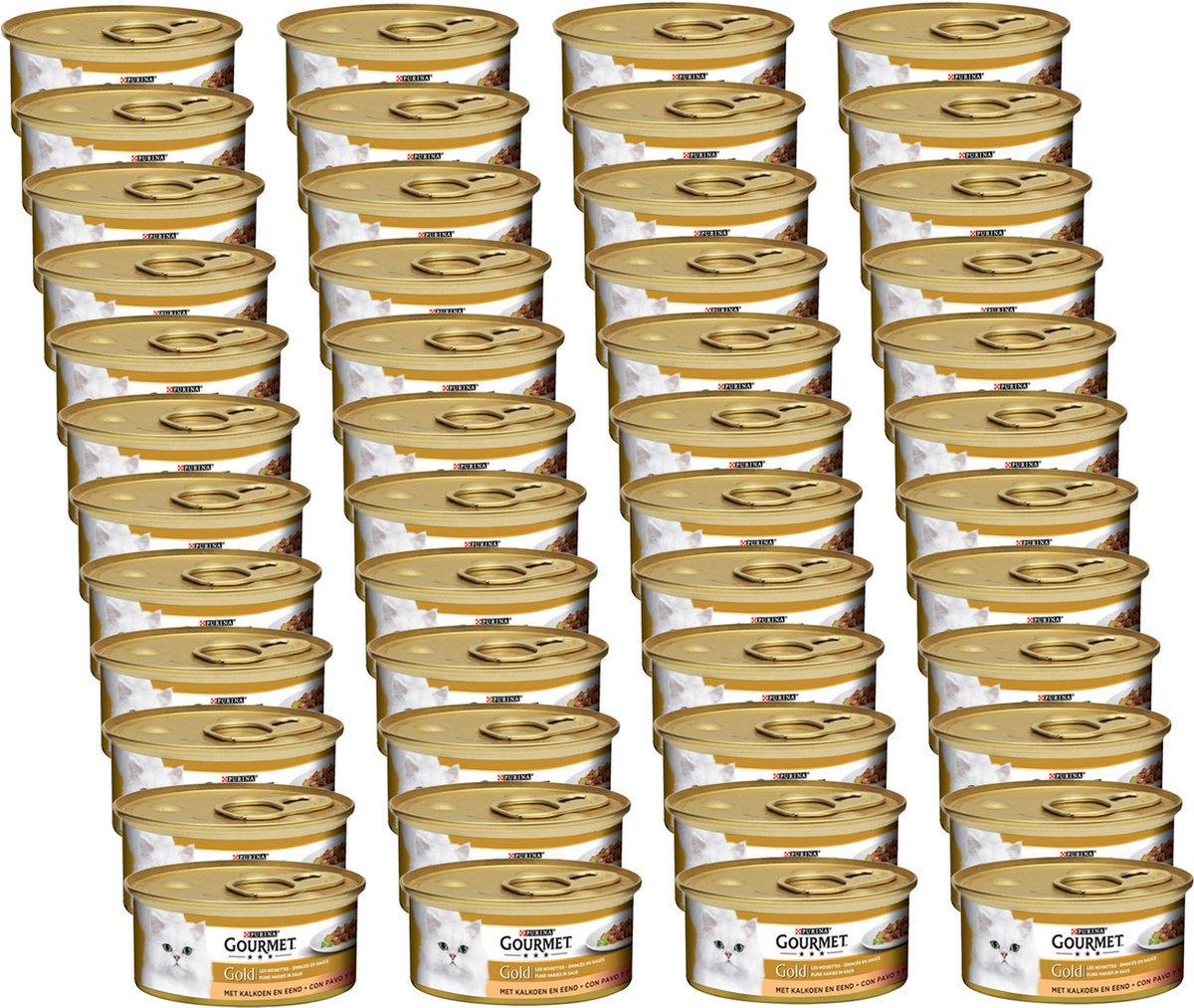 Gourmet Gourmet Gold Fijne Hap 85 g - Kattenvoer - 48 x Kalkoen&Eend
