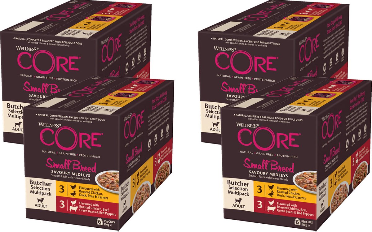 Wellness Core Wellness Core Small Breed Savoury Butcher Multi-Pack - Hondenvoer - 4 x Mix 6x85 g