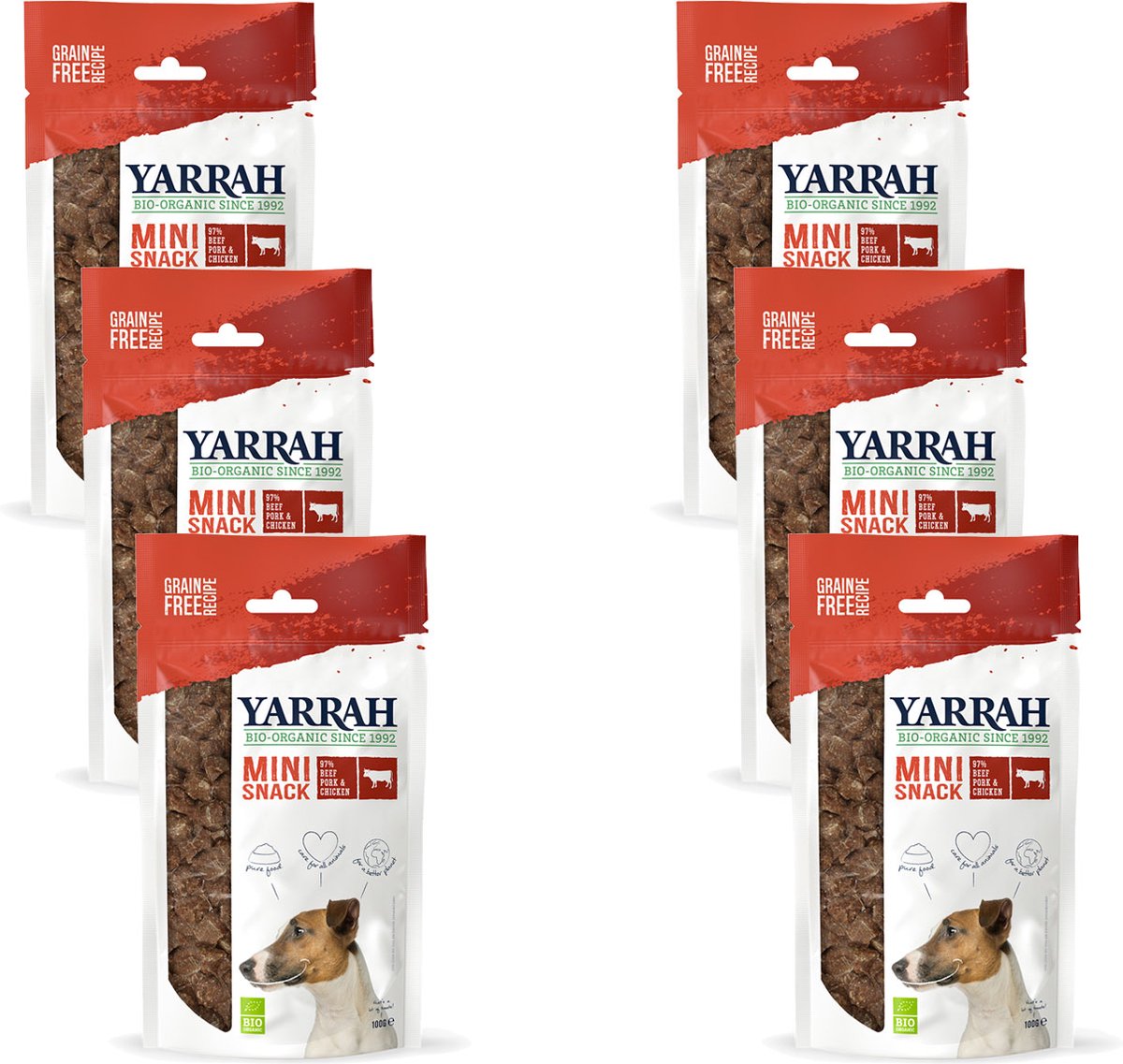 Yarrah Bio Mini Bites Snacks - Hondensnacks - 6 x NL-BIO-01