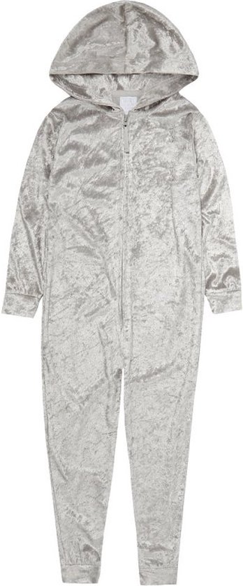 Onesie - zilvergrijs - huispak pyjama glimmend zilver
