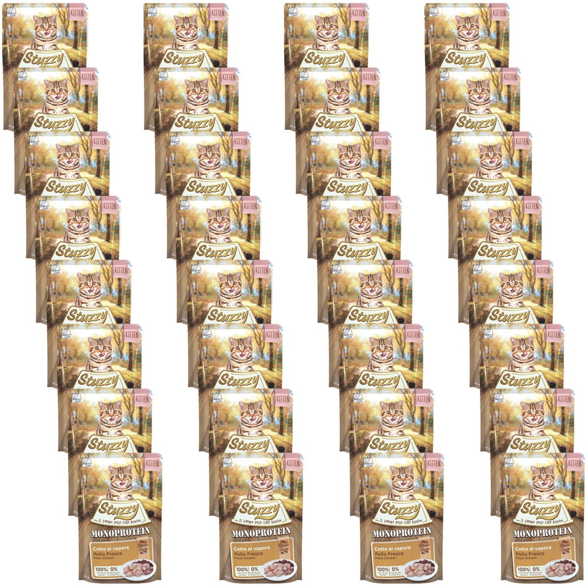 Stuzzy Kitten No Grain Pouch - Kattenvoer - 32 x Kip 85 g