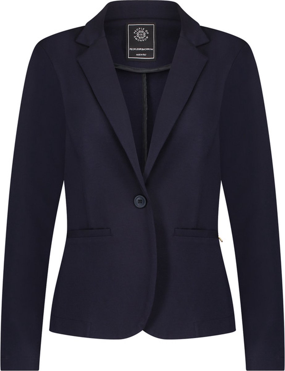 BASIC TRICOT STRETCH BLAZER - Maat XS - Kleur Dark navy