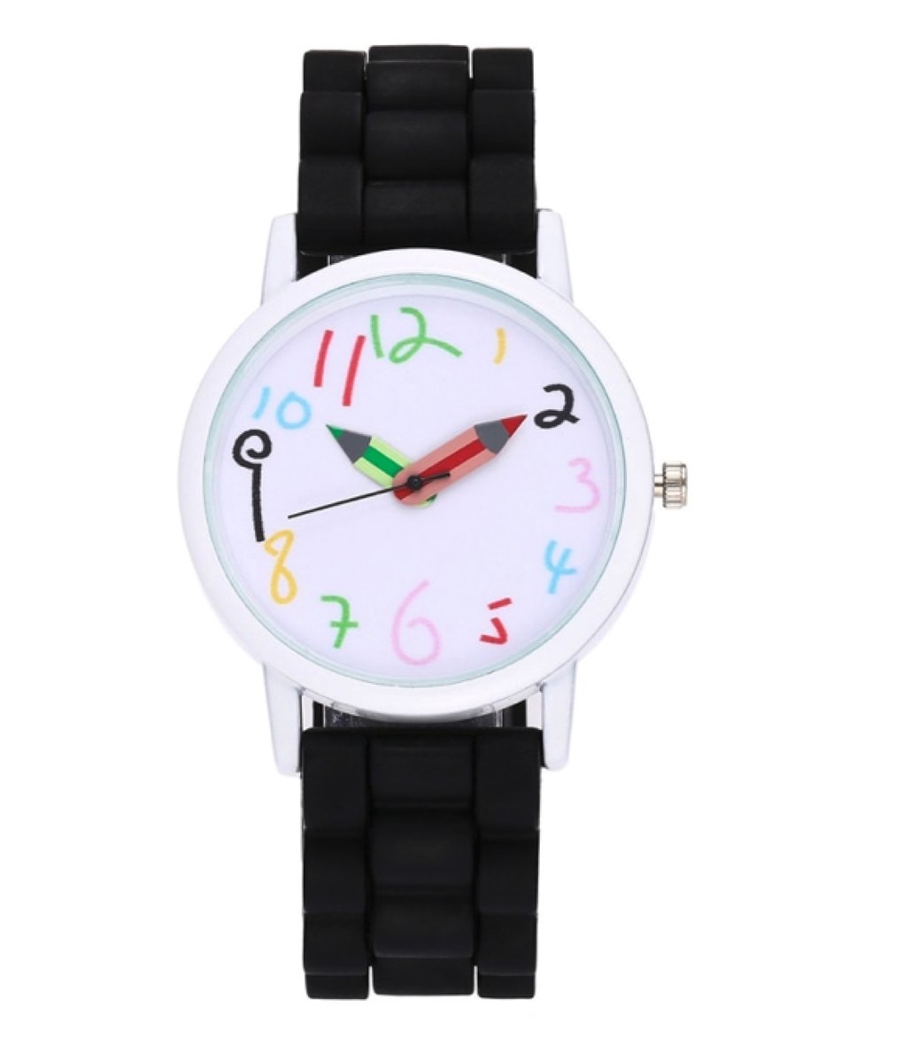 Hidzo Horloge Potlood - Ø 39 mm - Zwart - Siliconen