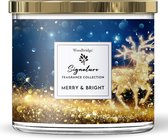 Woodbridge Geurkaars Kerst MERRY & BRIGHT - kastanje kruidnagel vanille amber