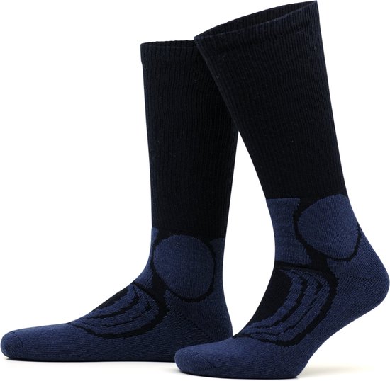 GoWith-wollen sokken-motor sokken-2 paar-warme sokken-met hielbescherming-sokken heren-blauw-39-41