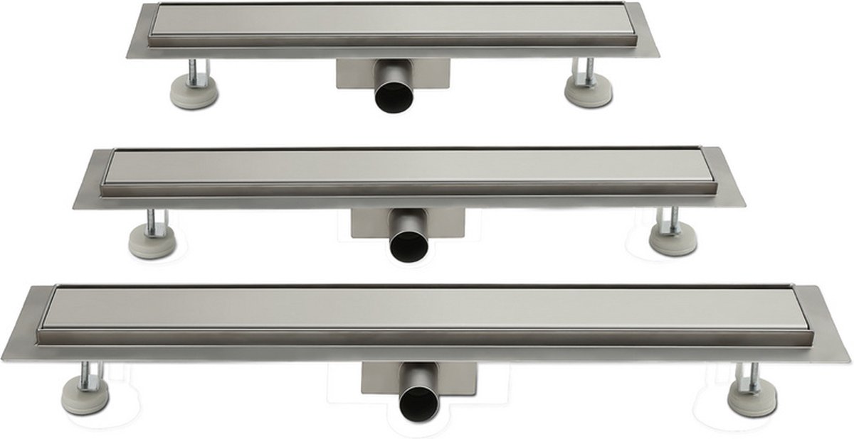 RVS Douchegoot met Flens 60cm Douchedrain met Uitneembaar Sifon