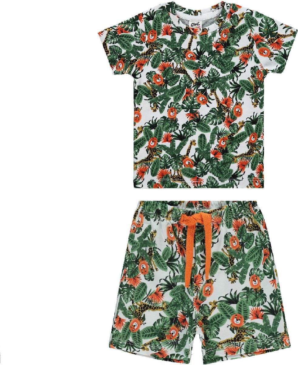 Jungle dieren T-shirt en short jongens
