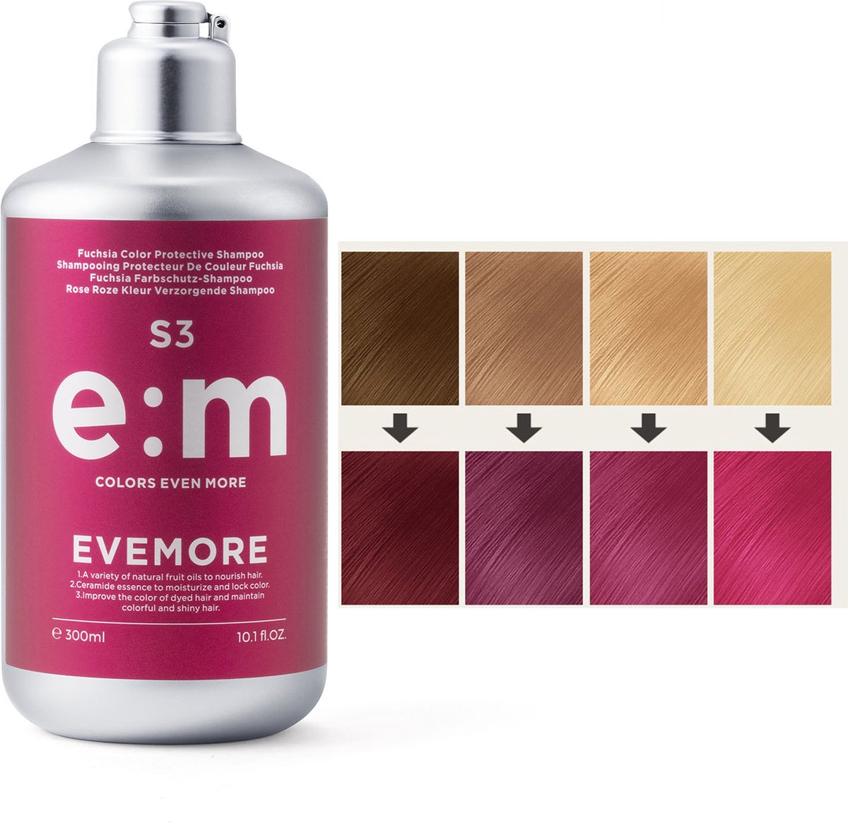 EVEMORE Semi Permanente Haarkleuringsshampoo - Kleurshampoo - Semi-Permanente Haarverf - Rood / Roze