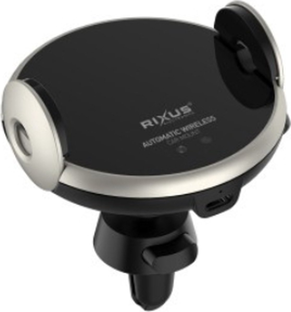 RIXUS - Fast wireless car charger - autohouder ventilatie - Auto clamping vent rooster - Extra snel draadloze lader - verstelbaar - verstelbare autohouder - 15W out out - Wireless charging IOS and ANDROID - draadloze lader auto houder