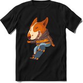 Casual Skater Bull Terrier T-Shirt Heren / Dames Dieren Shirt