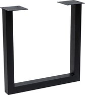 Tafelpoten U-frame zwart (set van 2) - Stalen tafelonderstel zwart - Tafelpoten zwart - U tafelpoten - Tafelpoten metaal zwart