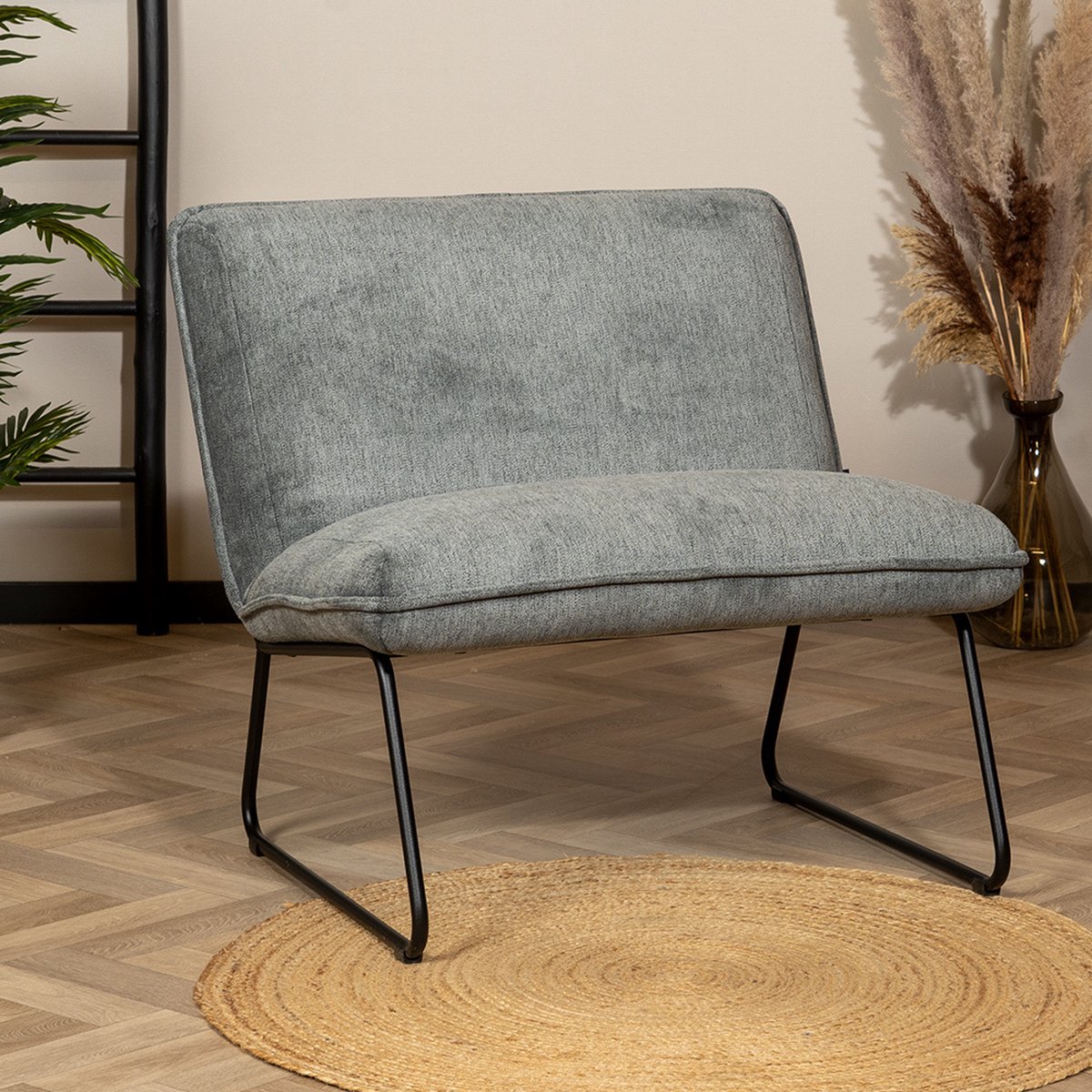 Bronx71 Scandinavische fauteuil Merle antraciet stof gemêleerd