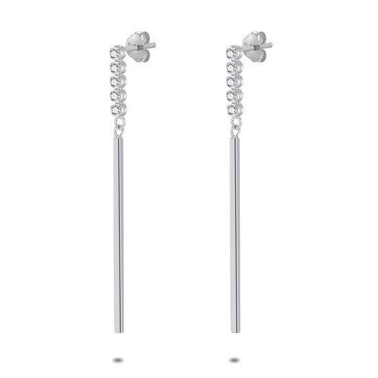 Boucles d' Boucles d'oreilles Twice As Nice en argent, 5 oxydes de zirconium, tige, 5 cm