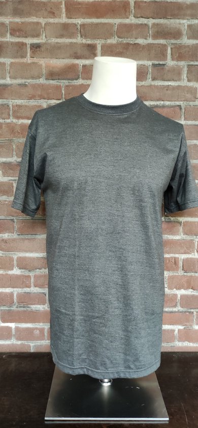 T-shirt Bamboe anthracite / gris foncé col rond – M