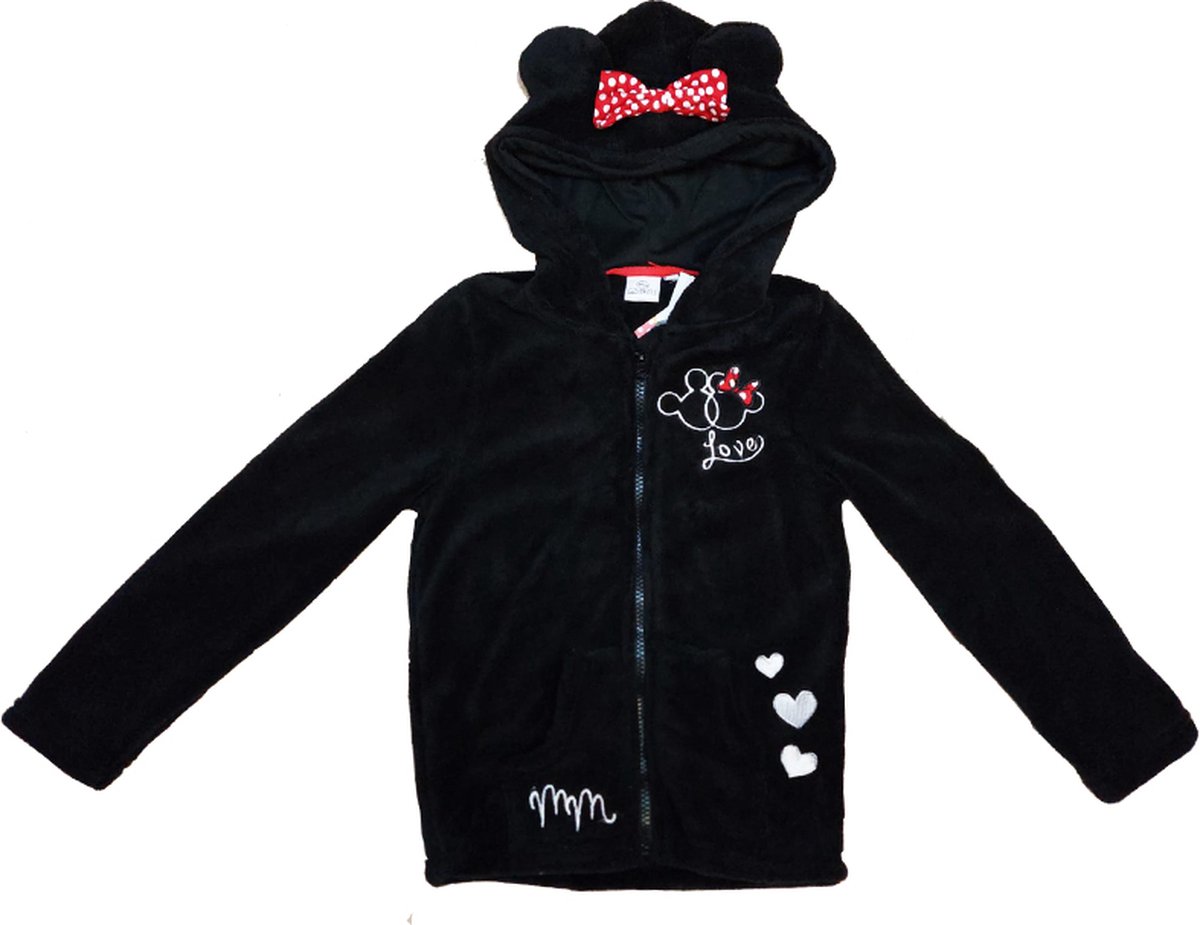 Disney Minnie Mouse Fleecejas / Gilet met Rits en Capuchon - 3 jaar - Zwart