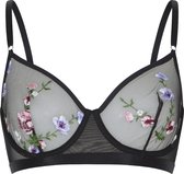 LingaDore - Flower Mesh Beugel BH - maat 75D - Zwart