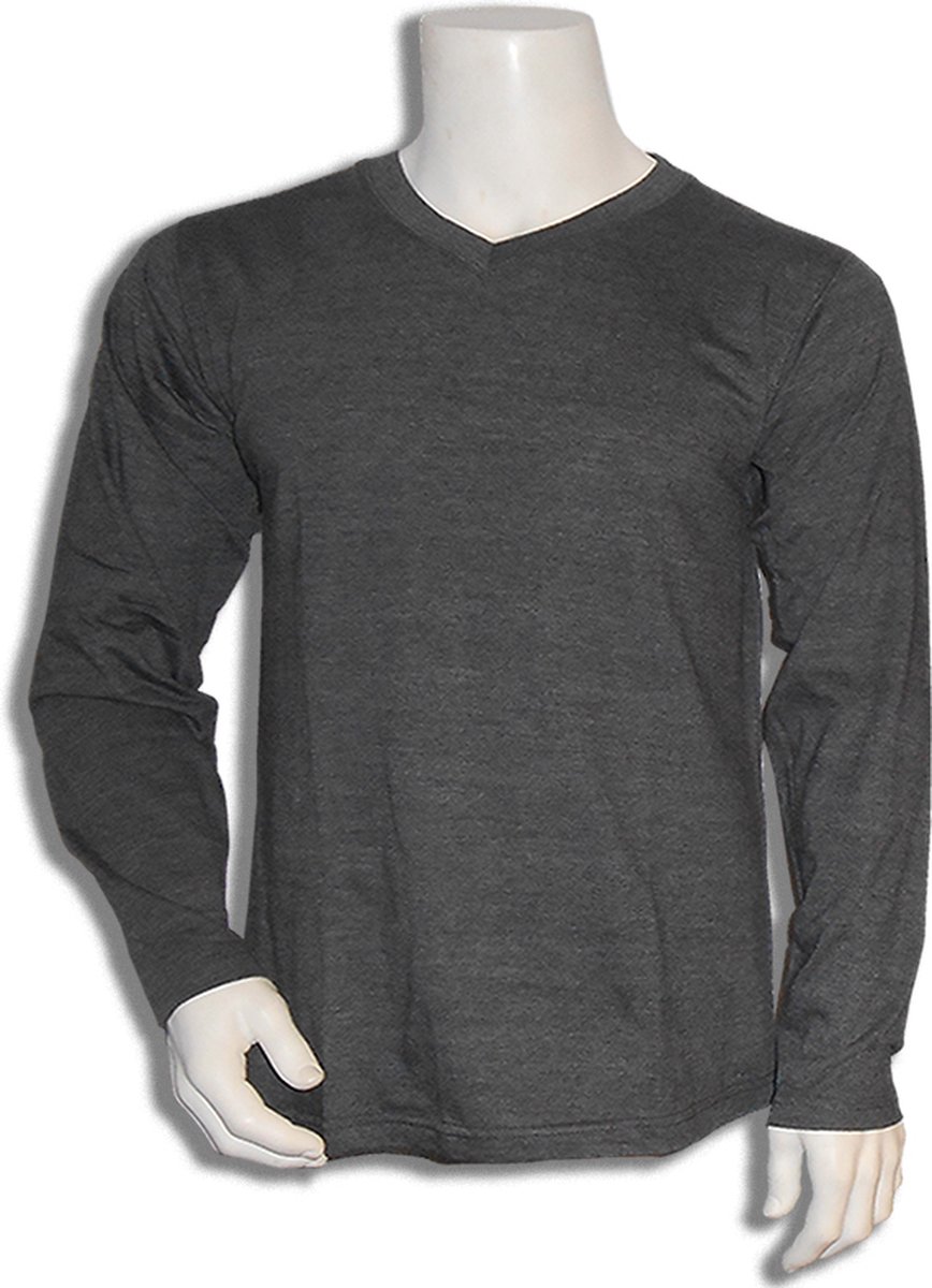 Bamboe longsleeveshirt- donkergrijs- maat 2XL- #21.02