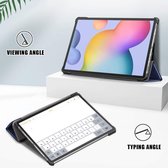 Arara Hoes Geschikt voor Samsung Galaxy Tab S8 Plus 12.4 inch 2022 / S7 FE en S7 Plus Hoesje / Smart Boek Case Cover Donkerblauw