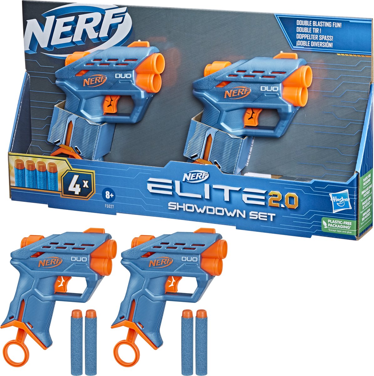 Nerf Elite 2.0 Showdown Set, Speelgoedblaster, 8 jaar, 99 jaar, 186 g