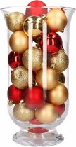 Woondecoratie vaas met kerstballen - Gouden / rode kerstballen in vaas