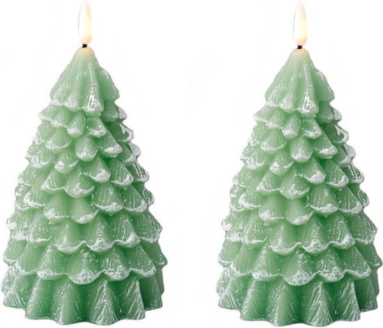 onhandig Over het algemeen waarheid 2x stuks led kaarsen kerstboom kaars groen D9,5 x H19 cm - Woondecoratie -  Elektrische... | bol.com