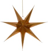 Lanterne étoile de Noël en papier lumineux doré 60 cm sur piles - Étoiles de Étoiles de Noël lumineuses - Décoration de Noël/Décorations de Noël