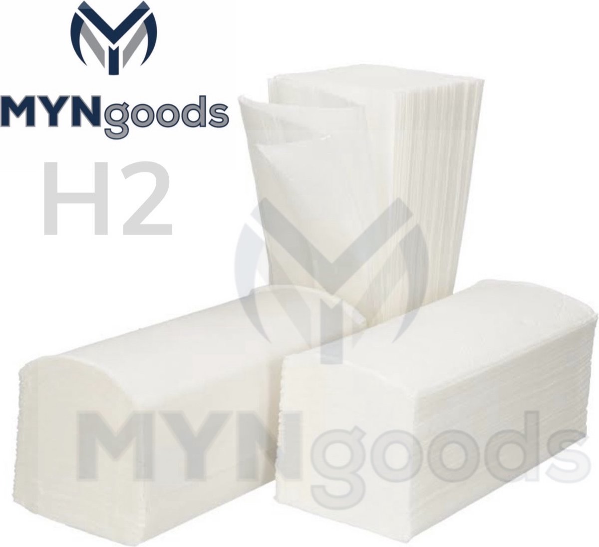 Goedkoopste Papieren Handdoekjes voor H2 dispenser van Myngoods 100 cellulose 3560 stuks.