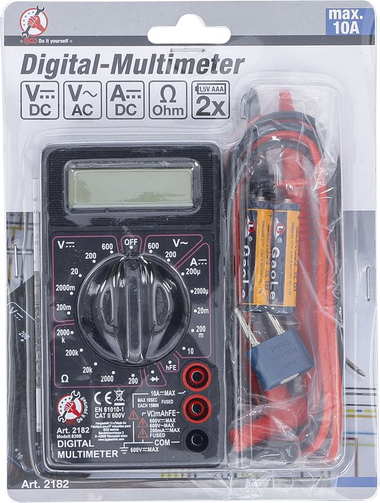 Foto: Bgs multimeter 3 5 digits lcd bescherming tegen overbelasting manuele draaiknop selectie