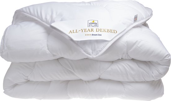 Vitality Pur All Year Dekbed - 200x200 - Tweepersoons - Enkeldekbed Voor Alle Seizoenen - Ademend & Vochtregulerend - Anti Allergie & Huisstofmijt - Luxe Hotelkwaliteit - Warmteklasse 3 - Zomer & Winterdekbed