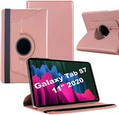 Arara Hoes Geschikt voor Samsung Galaxy Tab S8 & S7 Hoesje Rosegoud 2022 / 360° Graden Draaibaar