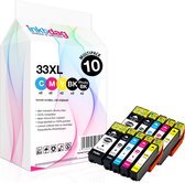 Inktdag inktcartridges voor Epson 33XL multipack, Epson 33 inktcartridge, Epson 33 multipack van 10 kleuren voor Epson Expression Premium XP-530, XP-540, XP-630, XP-635, XP-640, XP-645, XP-830, XP-900