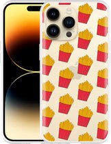 Geschikt voor Apple iPhone 14 Pro Max Hoesje Franse Frietjes - Designed by Cazy