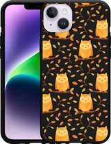 Geschikt voor Apple iPhone 14 Plus Hoesje Zwart Cute Owls - Designed by Cazy