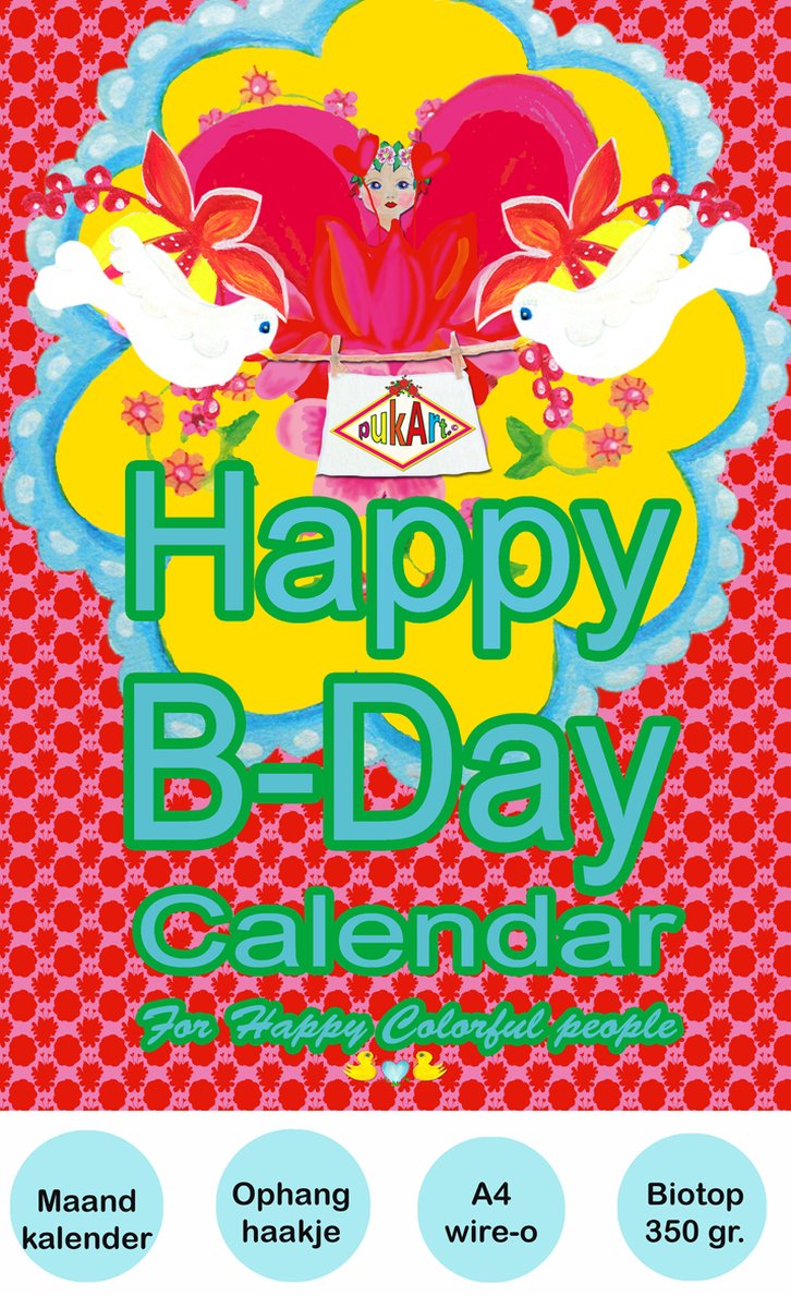 Puk Art© | Verjaardagskalender | Vrolijke verjaardagskalender | Vrolijke kalender | Happy Birthday Calendarr