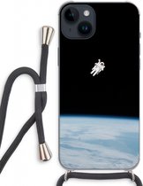 Case Company® - Hoesje met koord geschikt voor iPhone 14 Plus hoesje met Koord - Alone in Space - Telefoonhoesje met Zwart Koord - Extra Bescherming aan alle Kanten en Over de Schermrand