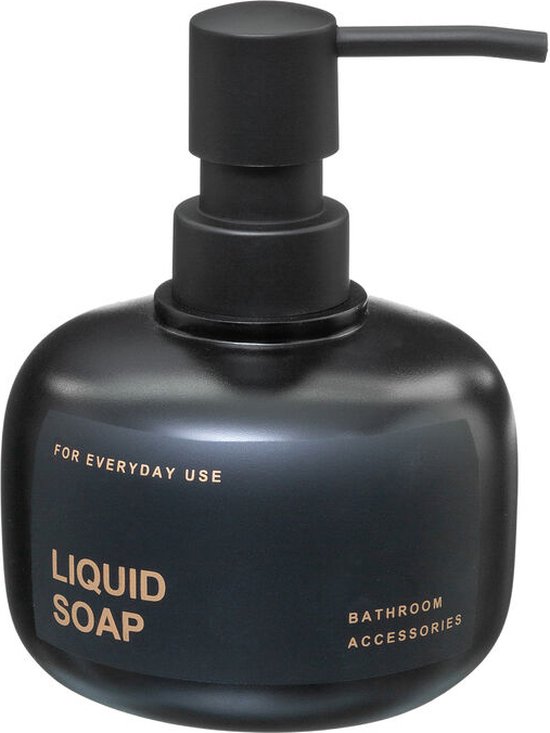 Zwart Polyresin Zeeppompje Zwarte Zeepdispenser voor vloeibare zeep bol