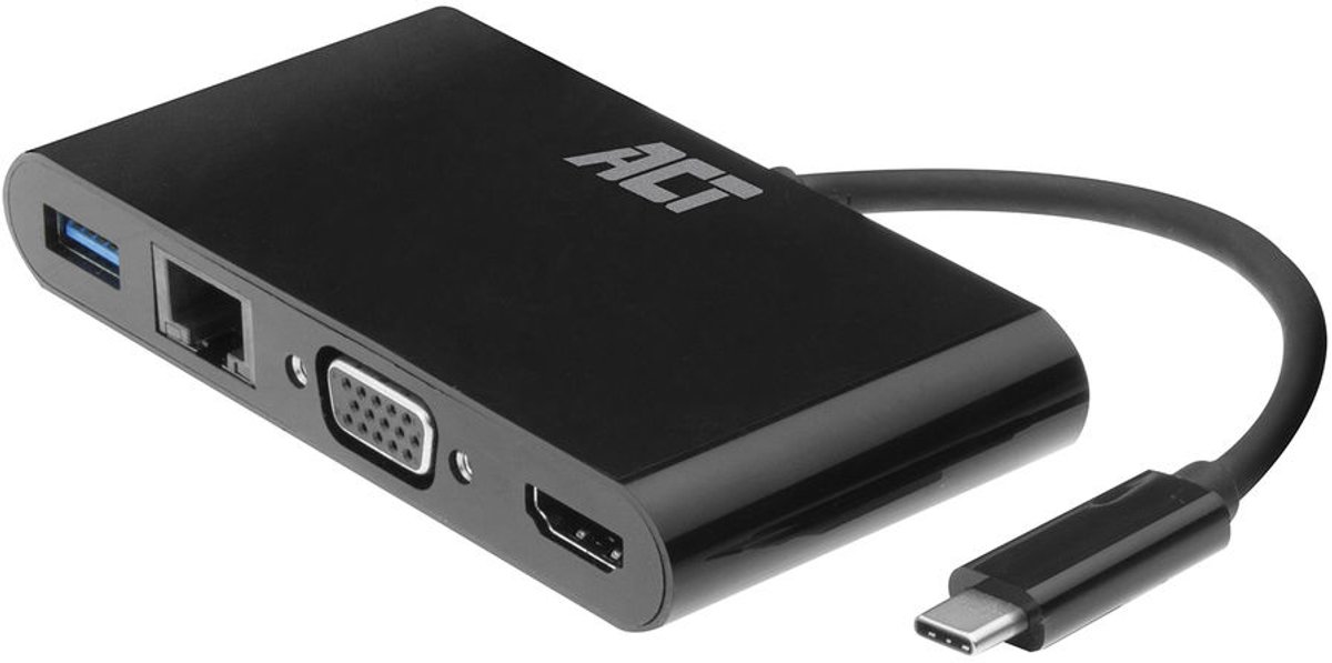 ACT USB-C Multi Dock - HDMI - VGA - 4K - Ethernet - USB-A AC7330