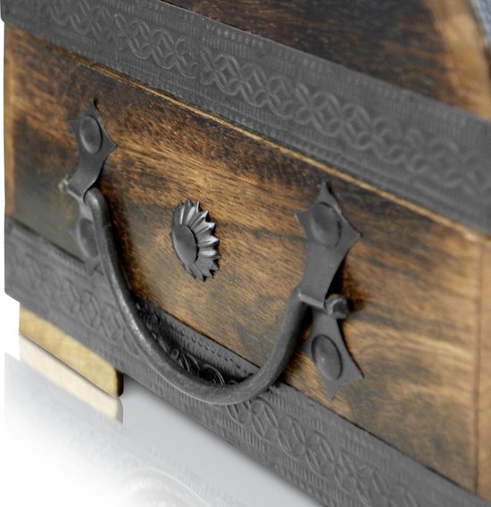 BRYNNBERG coffre au trésor de pirate en bois Dominique 24x20x15cm boîte  de rangement