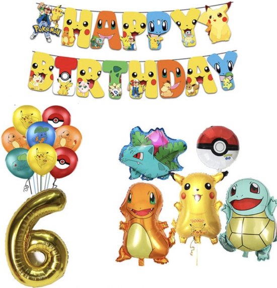 Pack Décoration Anniversaire Pokémon - Pack Fête Pokémon - Ballons &  Guirlande Pokémon