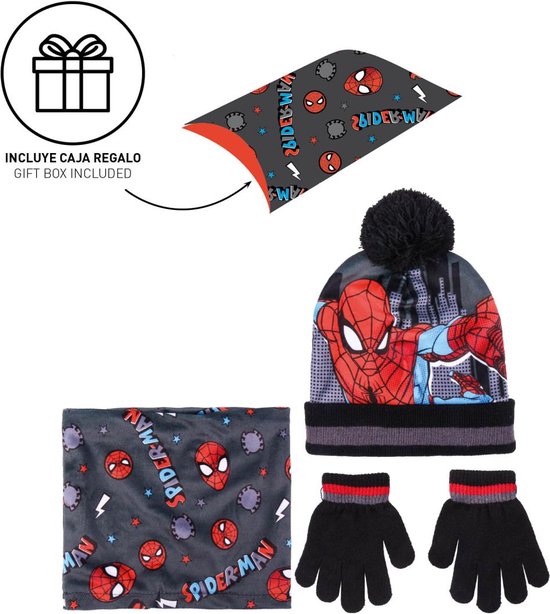Ensemble Hiver Spiderman Bonnet, Echarpe et Gants - Coffret Cadeau | bol.com