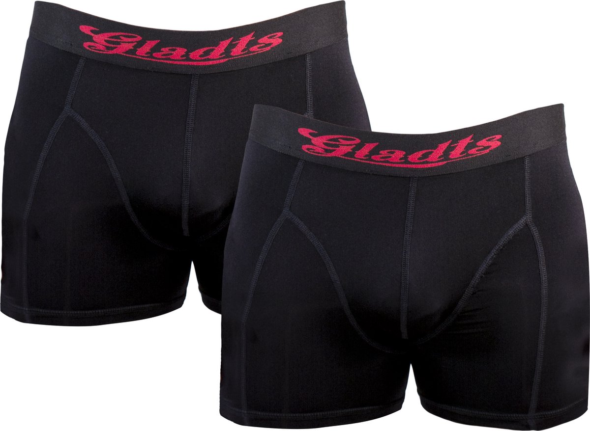 Gladts - BX - Boxershort heren - zwart/rood - Maat L - Boxershorts - Boxershorts voor mannen - Boxershorts jongens - Boxershorts heren