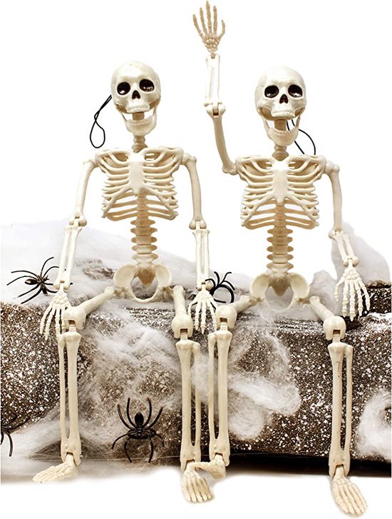 2 Stuks 60cm Halloween Skeletten - Volledig Lichaam Verstelbaar Voor Buiten & Binnen