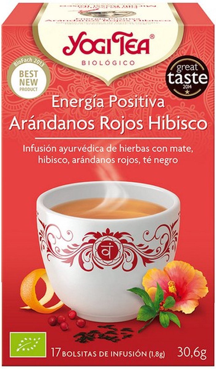 Yogi Tea Energía Positiva Arándanos Hibisco Infusión 17 X 1,8 G