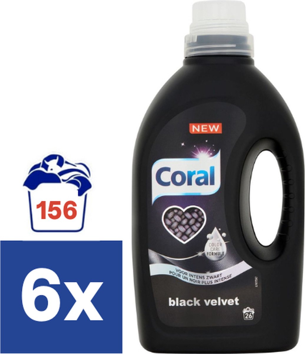Coral Black Velvet Vloeibaar Wasmiddel - 6 x 1.25 l